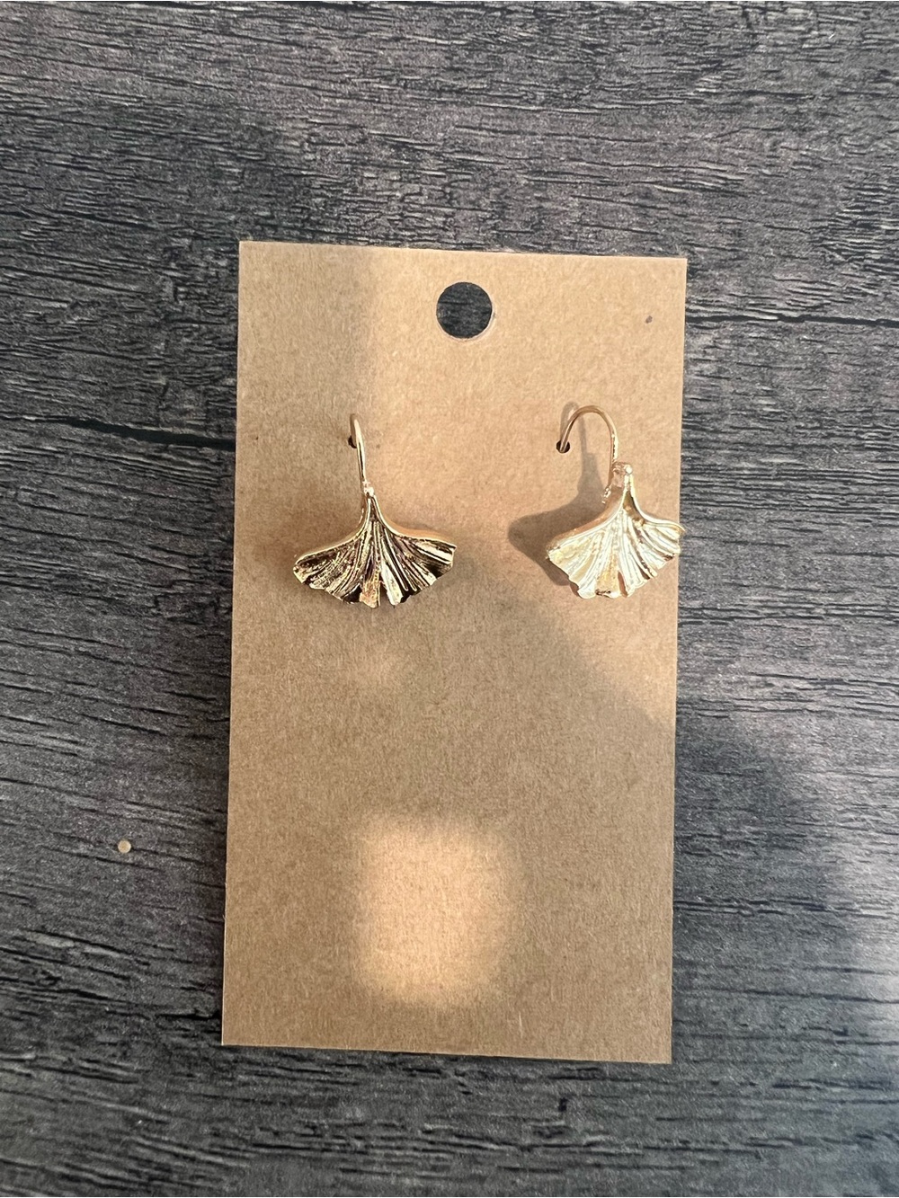 Gold Ginkgo Leaf Drop Earrings - Women Jewelry